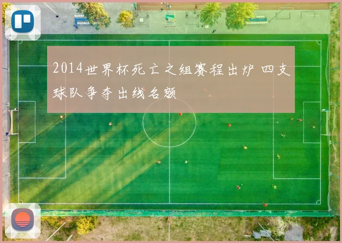 2014世界杯死亡之组赛程出炉 四支球队争夺出线名额